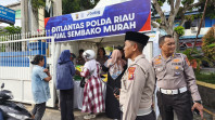 Hanya Satu Jam Sembako Bazar Murah Ramadhan Ditlantas Polda Riau Habis Terjual