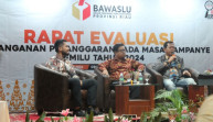 Gelar Rapat Evaluasi, Bawaslu Bahas Penanganan Pelanggaran Pada Tahapan Kampanye di Provinsi Riau