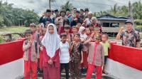 Polsek Sinaboi Gelar Pelepasan BKO Brimob dan BKO Polda Riau, Jembatan Kampung Aman Selesai Dibangun