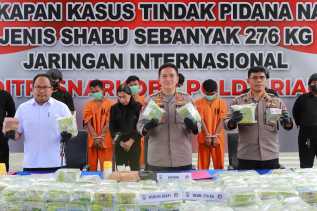 Polda Riau ungkap 276Kg Sabu Jaringan Internasional