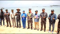 Bupati dan Wabup Rohil Bersama Danlanal Dumai Kunjungi Pulau Jemur