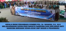 Diwarnai Perlombaan, Ribuan Siswa Antusias Deklarasi Anti Narkoba Bersama BNN Pekanbaru