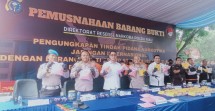 Polda Riau Musnahkan Barang Bukti Narkoba Jaringan Internasional