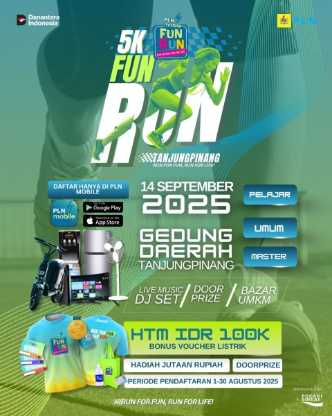 PLN Hadirkan Semangat Hidup Sehat Lewat Green Event PLN Mobile 5K Fun Run Tanjungpinang 2025