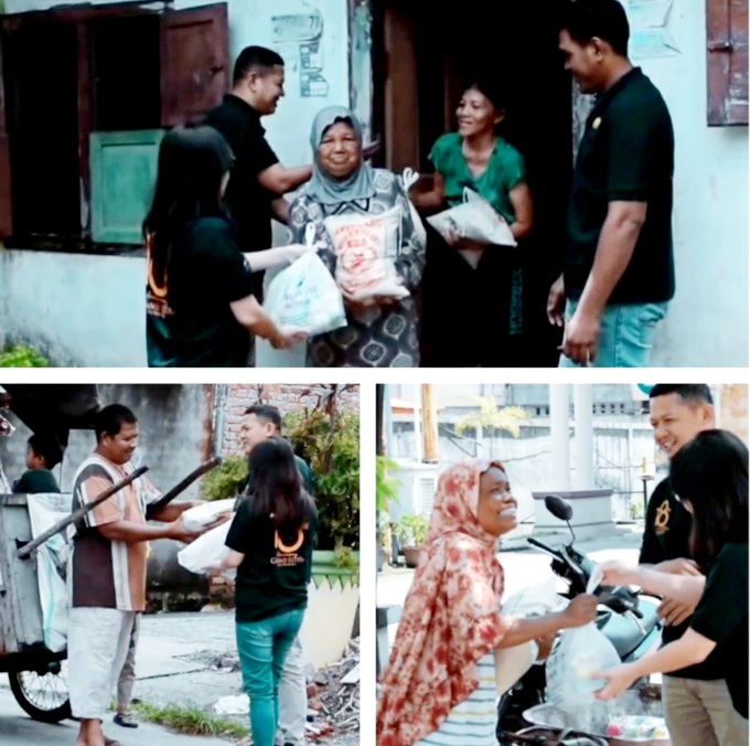 Program Jumat Berbagi, Grand Elite Hotel Pekanbaru Salurkan 50 Paket Sembako ke Kaum Dhuafa.
