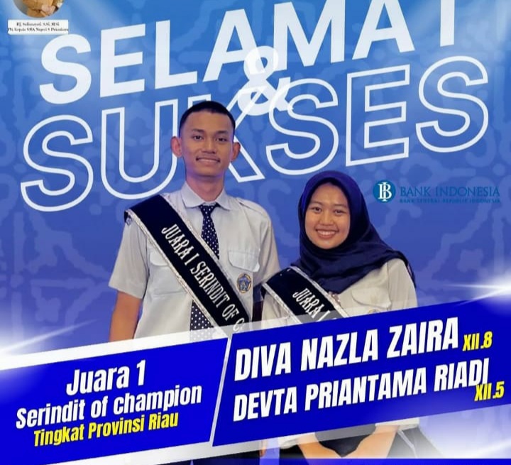 Dua Siswa SMAN 8 Pekanbaru, Diva dan Devta Raih Juara I TANJAK Try Out Akbar 2026 Bank Indonesia Wilayah Riau