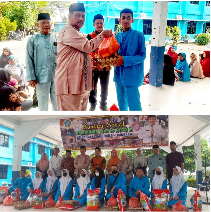 SMAN 8 Pekanbaru Serahkan 475 Paket Bantuan Ramadhan untuk Siswa dan Kaum Duafa