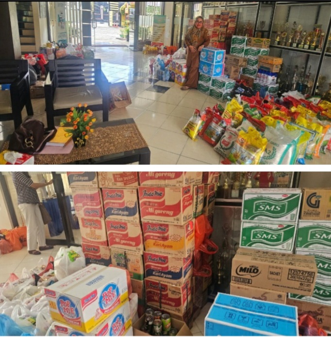 Bentuk Kepedulian Korban Banjir, SMPN 4 Pekanbaru Salurkan Setengah Ton Beras dan Sembako
