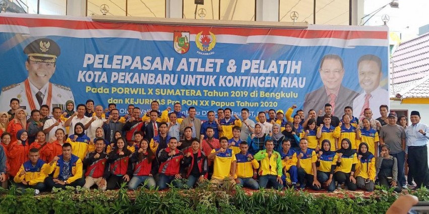 Wako Lepas 55 Atlet Pekanbaru Bela Riau di Porwil 2019 Bengkulu