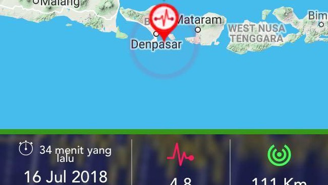 Gempa 4,8 SR Guncang Bali, Tidak Berpotensi Tsunami