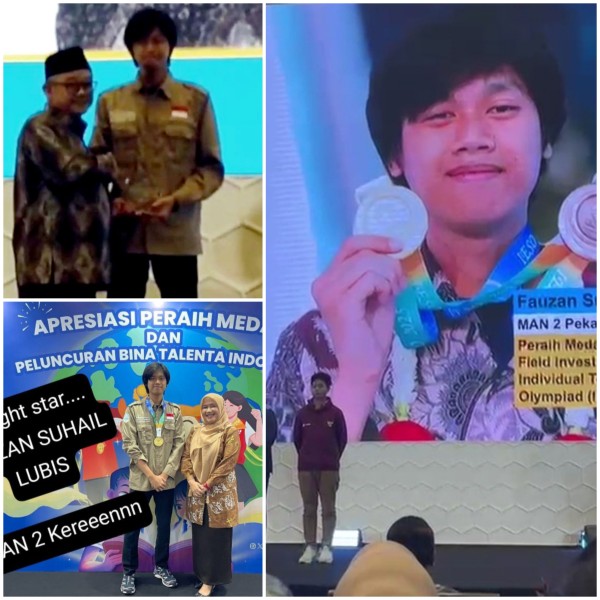 Fauzan Siswa MAN 2 Pekanbaru Terima Apresiasi dari Mendikdasmen RI Prof Abdul Mu'ti