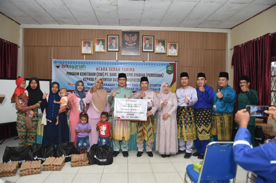 Peduli Stunting, BRK Syariah Salurkan Bantuan Bahan Makanan Tambahan untuk Balita di Kabupaten Siak