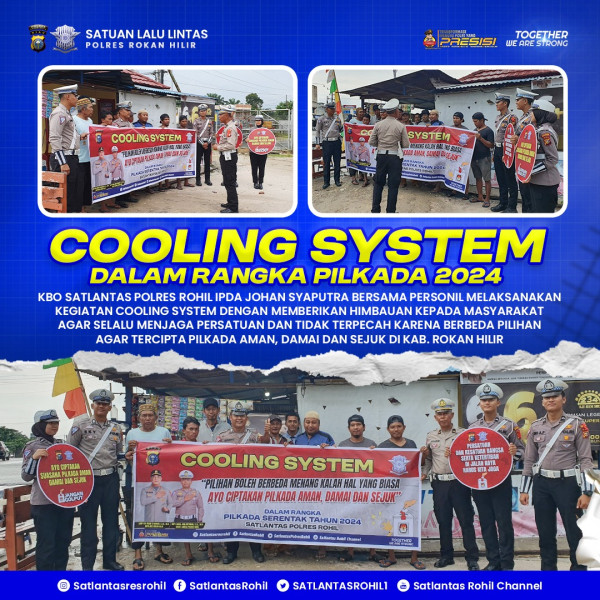 Sukseskan Pilkada Serentak tahun 2024, Satlantas Polres Rokan Hilir Gelar Cooling System