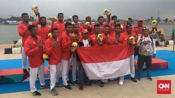 Tim Perahu Naga Indonesia Rebut Perunggu di Jakabaring