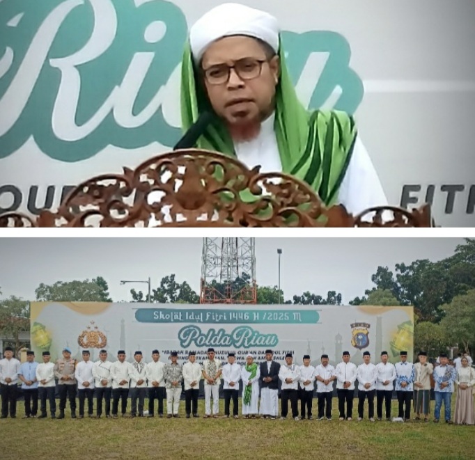 Habib Muhammad Jadi Khatib Idul Fitri di Mapolda Riau. Ini Pesan Habib