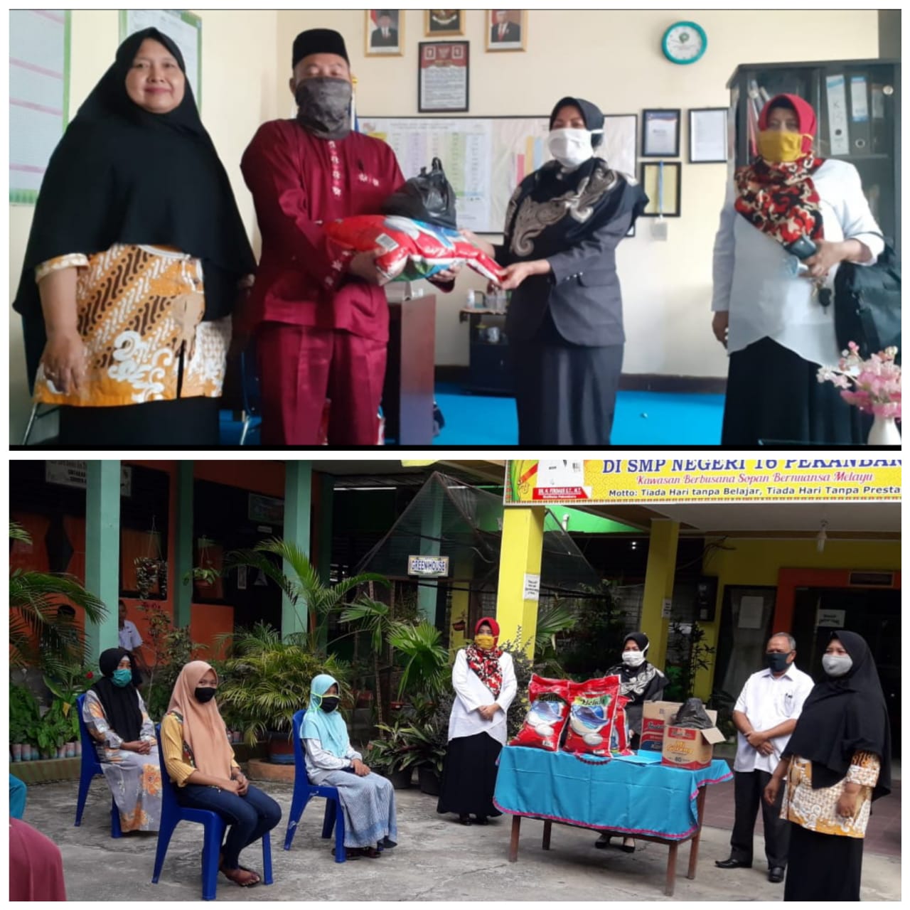 52 Orang Terima Bantuan Sembako dari SMPN 16 Pekanbaru, Arbaiyah: 39 Orang Diantaranya Siswa Yatim