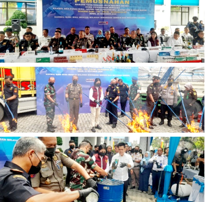 Kanwil Bea Cukai Riau Musnahkan BMMN Senilai Rp 44 Miliar