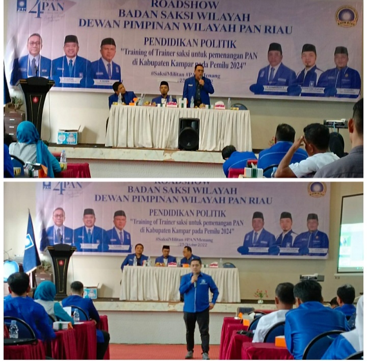 63 Kader PAN Kabupaten Kampar Siap Jadi Saksi Pemilu, DPD PAN Kampar Beri Pendidikan Politik