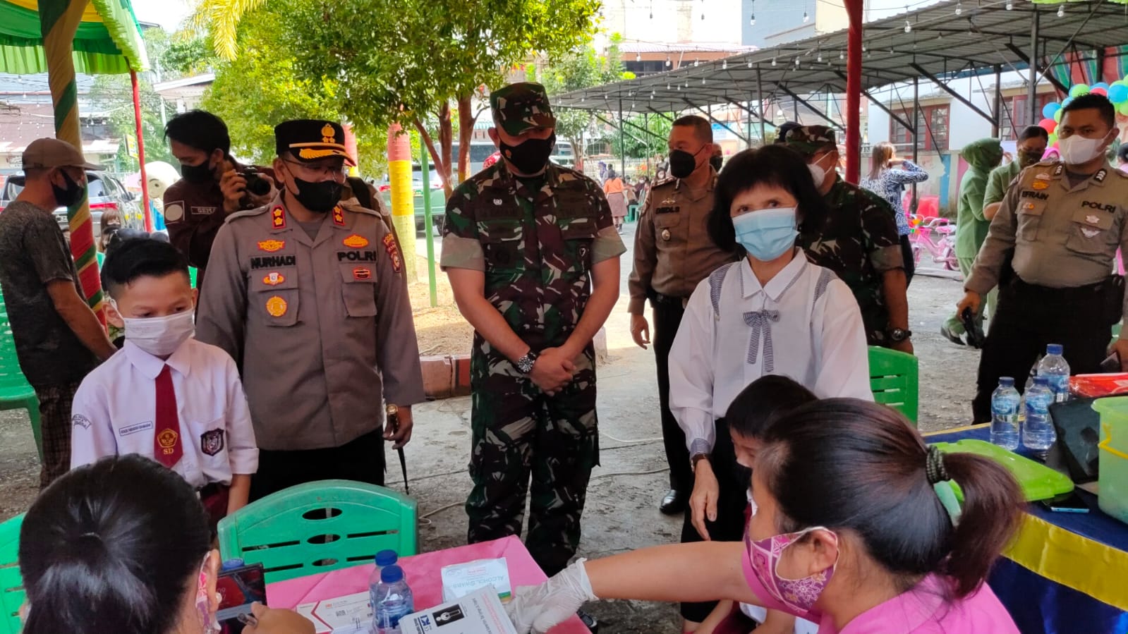 Kapolres dan Dandim Rohil Tinjau Vaksinasi Anak di Bagansiapiapi