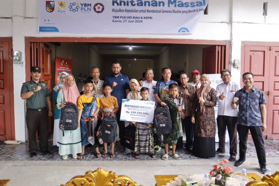 Peduli Kesehatan dan Kesejahteraan Masyarakat, YBM PLN Gelar Khitanan Massal Gratis Bagi 420 Anak Dhuafa di Riau dan Kepulauan Riau