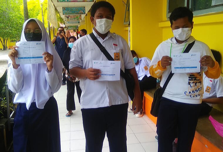 150 Siswa SMPN 29 Pekanbaru Jalani Divaksinasi