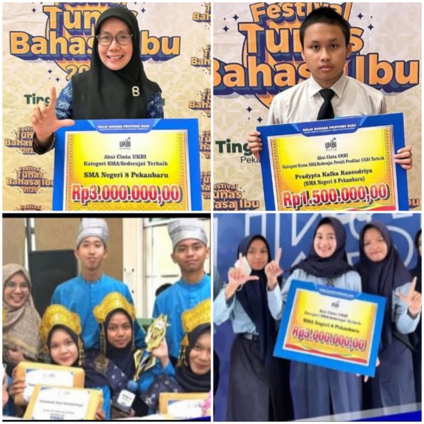 SMAN 8 Pekanbaru Raih Predikat UKBI Terbaik Tingkat Provinsi Riau