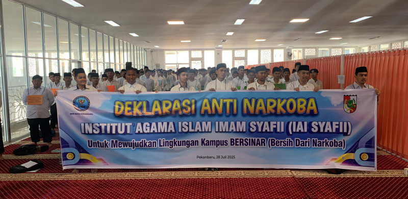 Dihadiri Kepala BNN Pekanbaru, 458 Mahasiswa Institut Agama Islam IMSYA Indonesia Deklarasi Anti Narkoba