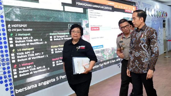Jokowi Tinjau Penanganan Karhutla Riau Lewat Pantauan Satelit