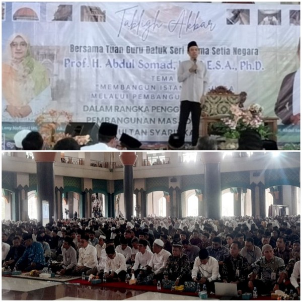 Tablig Akbar, UAS Sumbang 200 Sak Semen untuk Masjid Al-Jamiah UIN Suska Riau