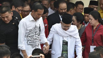 Ambil Nomor Urut, Jokowi-Ma'ruf Dikawal Ketum-Sekjen Parpol