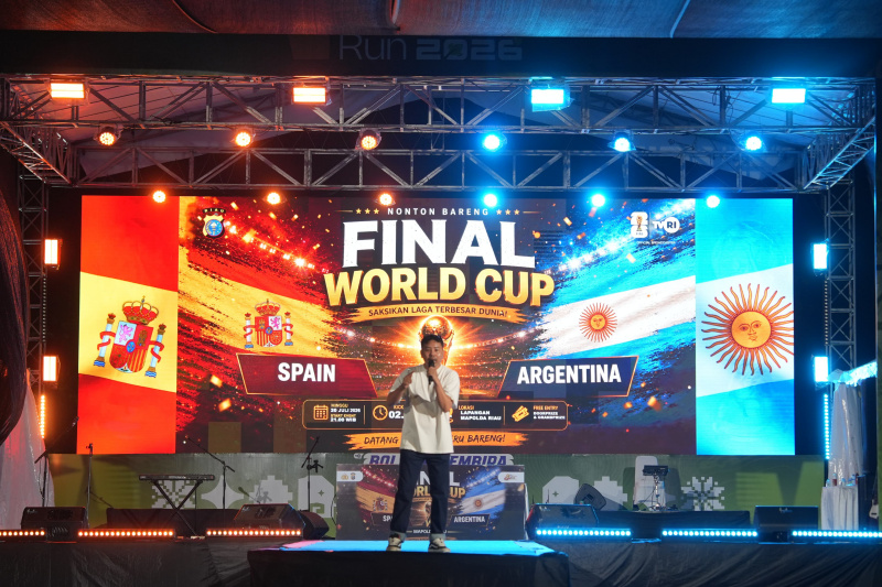 Nobar Final Piala Dunia 2026 di Mapolda Riau Meriah, Ada Hiburan Stand Up Comedy hingga Doorprize