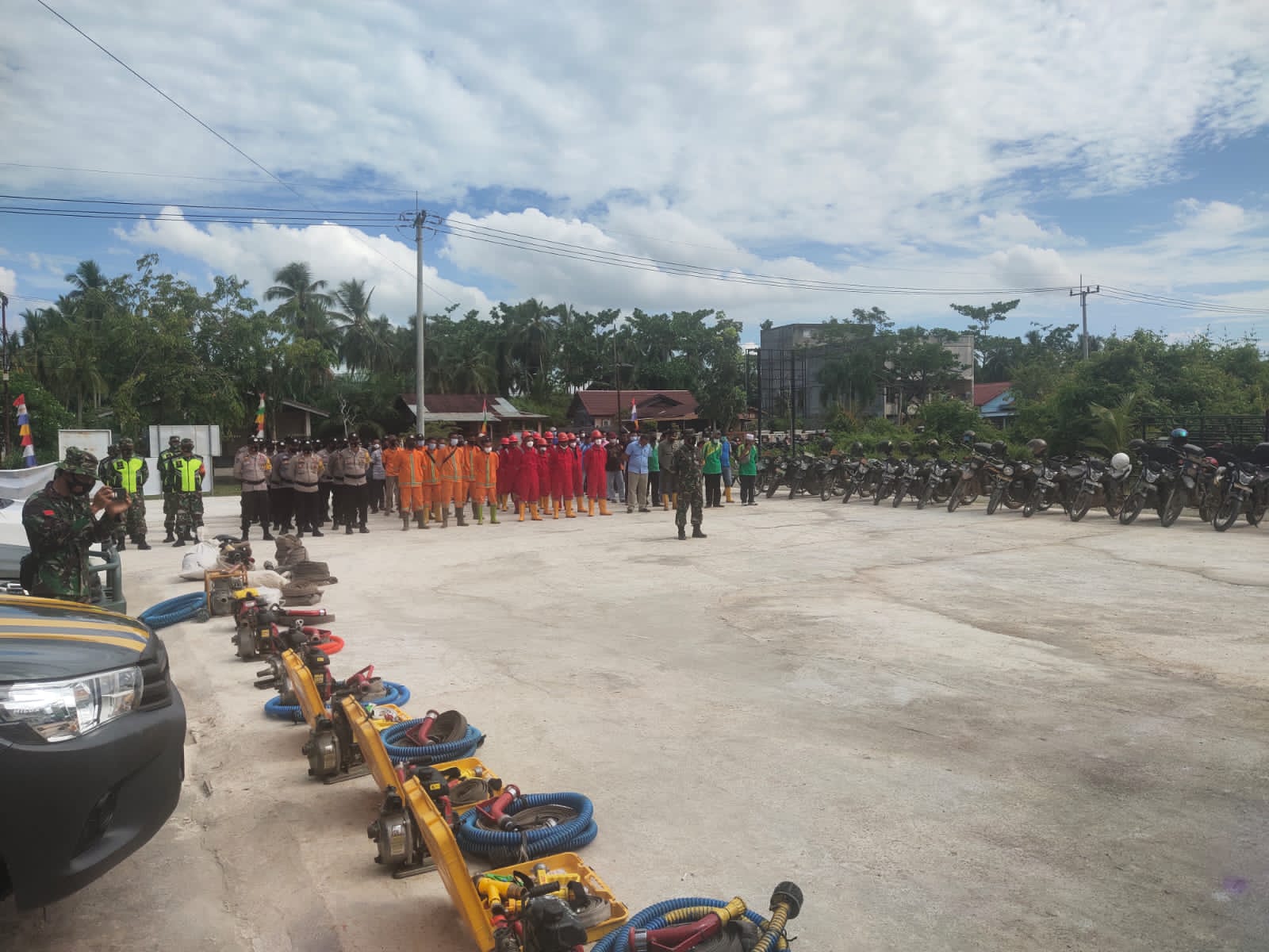 Antisipasi Karhutla, Polsek Bangko Siagakan Personil dan Peralatan Pemadam