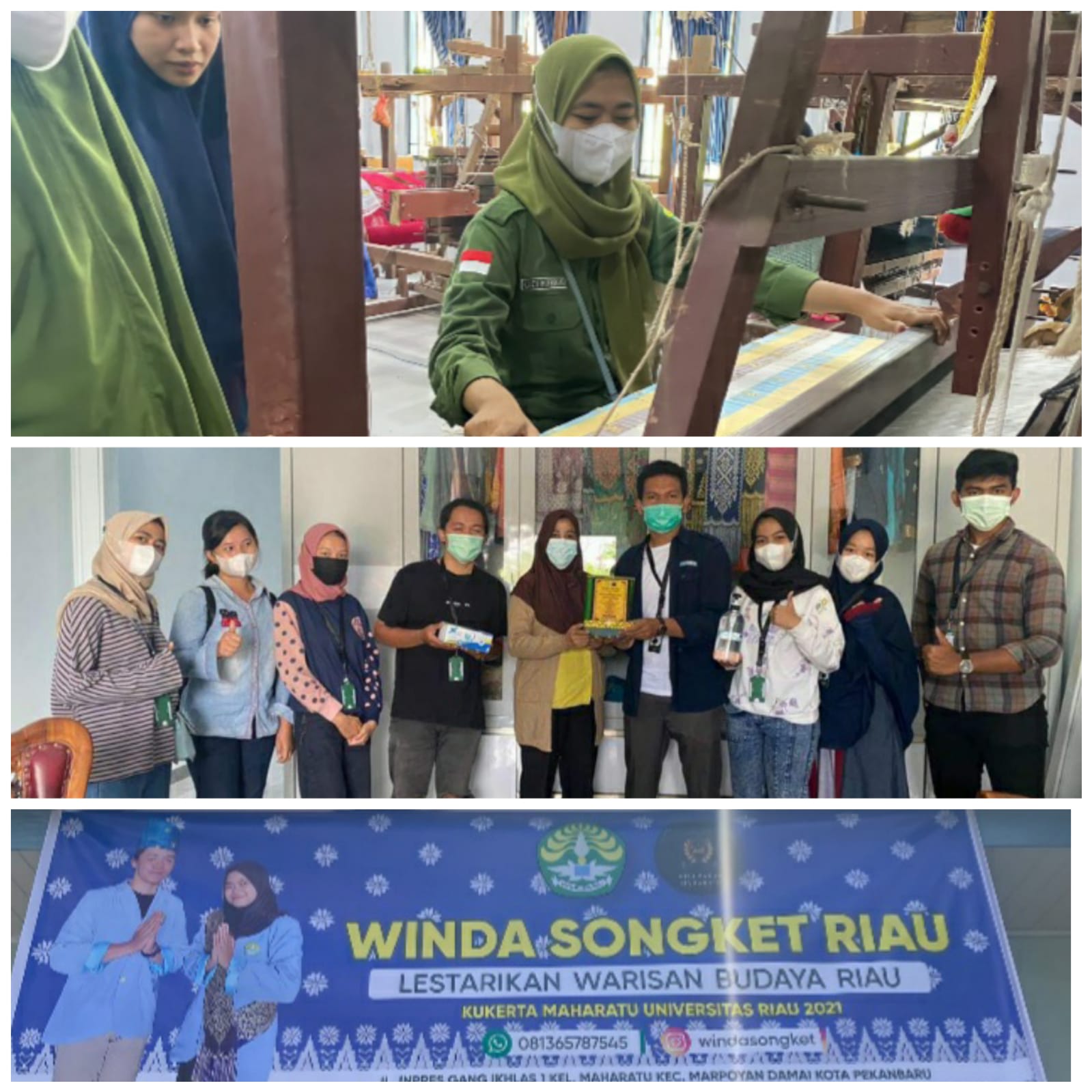 Lestarikan Warisan Budaya Melayu Riau, Kukerta Mahasiswa Unri Belajar Menenun Bersama di UMKM Winda Songket