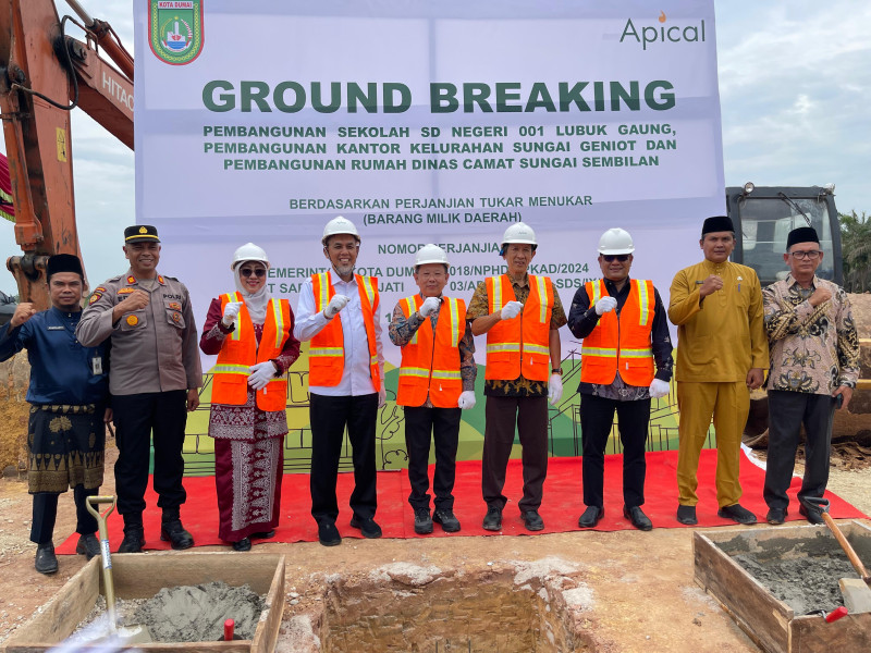 Peduli Pendidikan,Apical Dukung Pembangunan Gedung Baru SDN 001 Lubuk Gaung Dumai