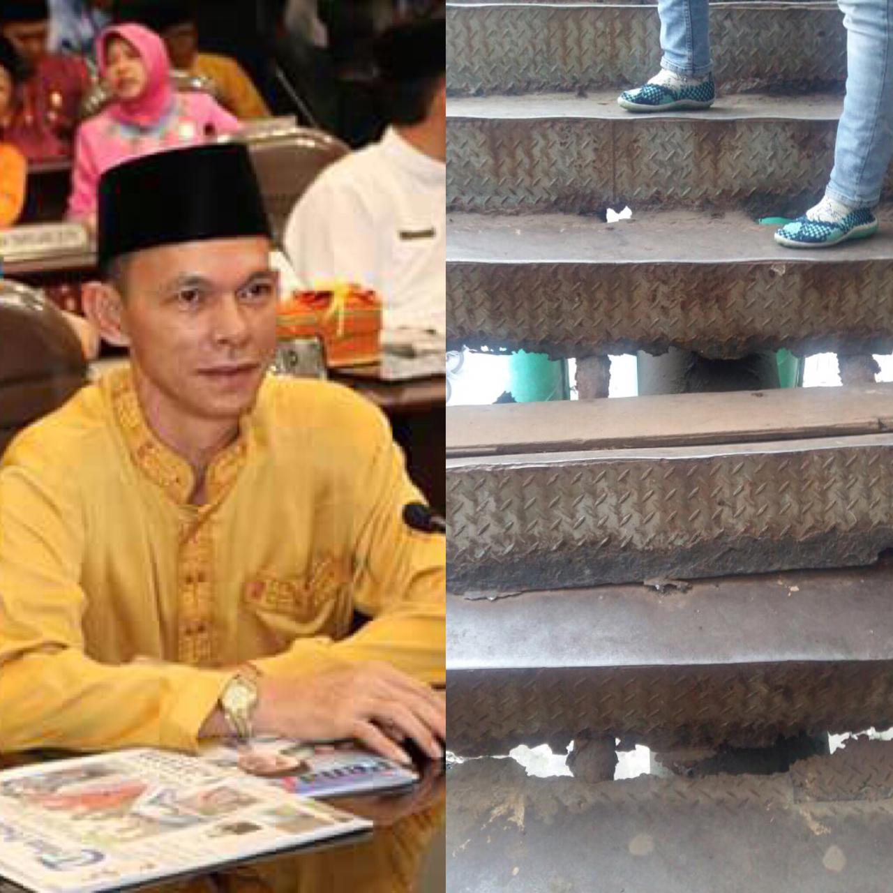 JPO Sudirman Memprihatinkan,  Wan Agusti  : Perbaiki Segera Sebelum Jatuh Korban