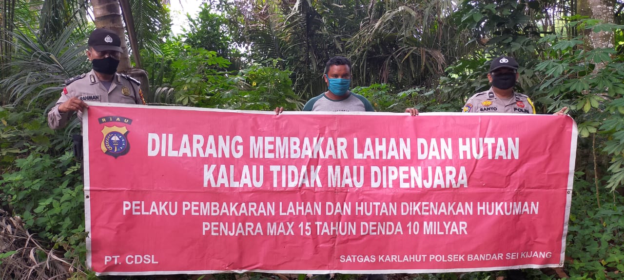 Antisipasi Karhutla, Polsek Bandar Sei Kijang Sampaikan Maklumat Kapolda Riau