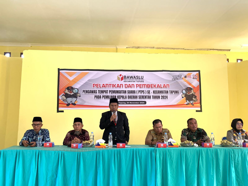 Panwascam Tapung Lantik 156 Pengawas TPS Untuk Pilkada Serentak Tahun 2024