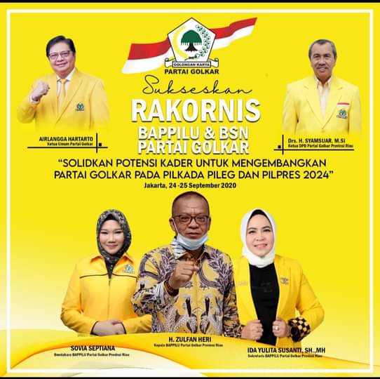Dibawah Kepemimpinan Zulfan Heri, Bappilu Golkar Riau Siap Menangkan 9 Pilkada di Riau