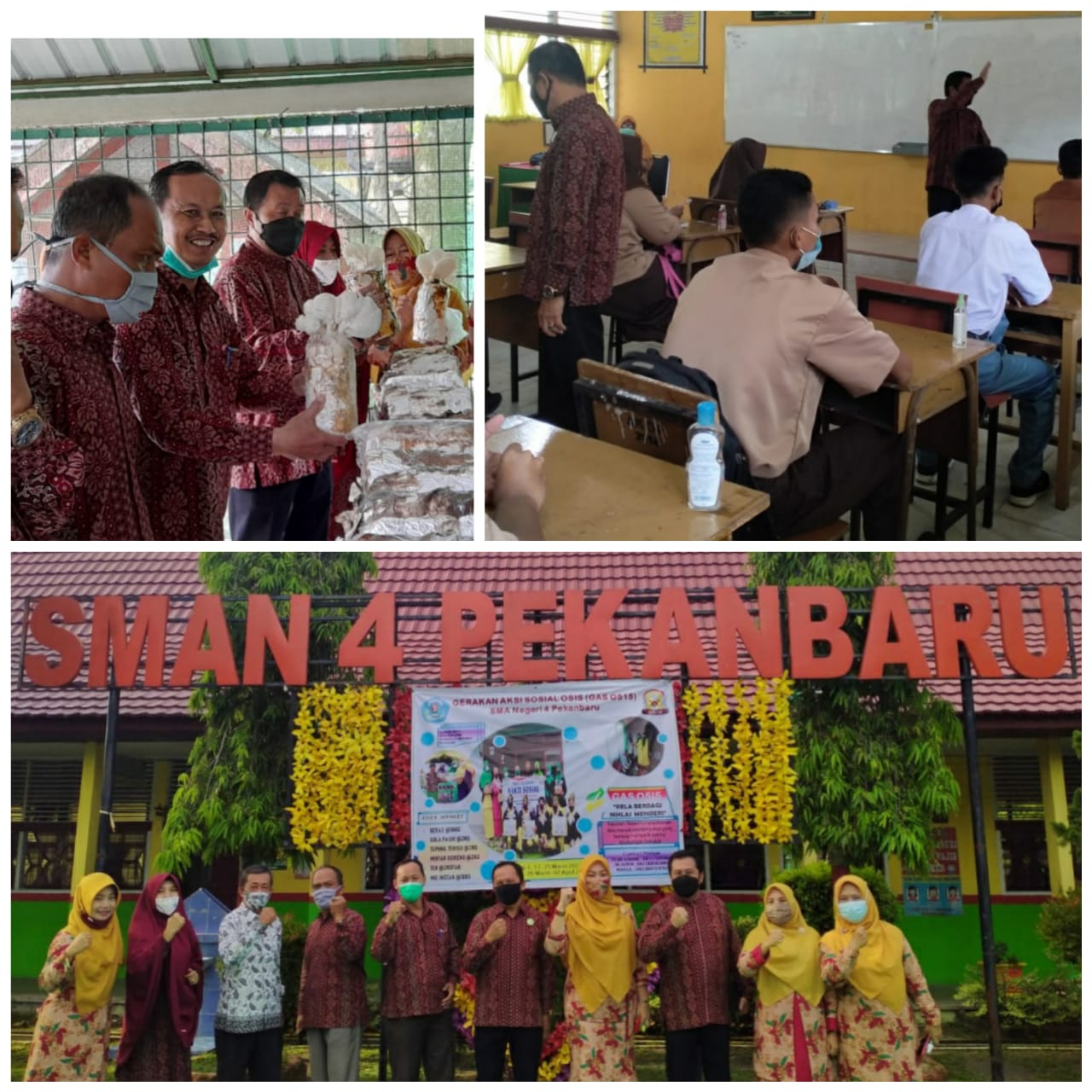 Pantau Pembelajaran TMT, Forkom SMAN/SMKN Riau Lihat Langsung Prokes SMAN 4 Pekanbaru