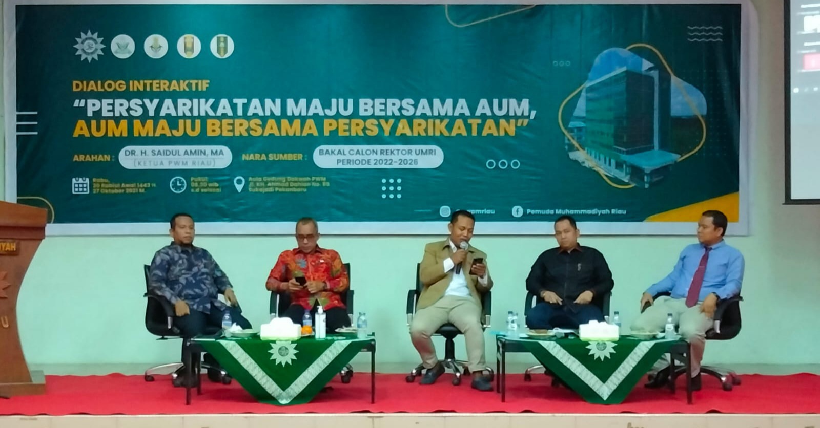 PW Pemuda Muhammadiyah Riau Taja Dialog Interaktif Visi Misi Bakal Calon Rektor Umri 2022-2026