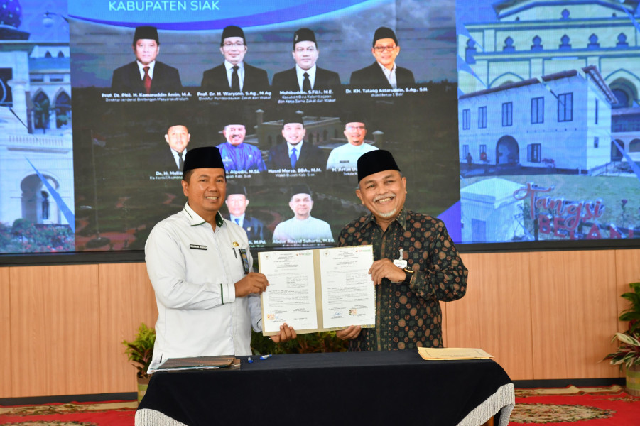 BRK Syariah dan BWI Kabupaten Siak Tandatangani Nota Kesepahaman, dalam Rangkaian Launching Program Kota Wakaf