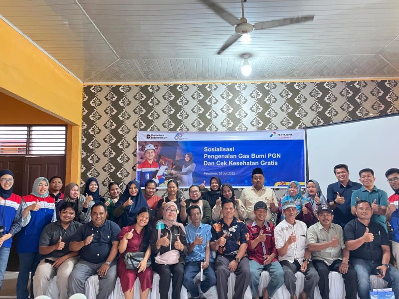 Sosialisasi Gas Bumi (Gaskita) di Pangkalan Kerinci Timur Disambut Meriah, Warga Juga Dapat Cek Kesehatan Gratis