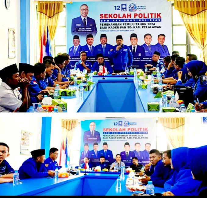 Giliran, Caleg PAN, DPD dan DPC se Kabupaten Pelalawan Ikuti Sekolah Politik Pemenangan Legislatif 2024