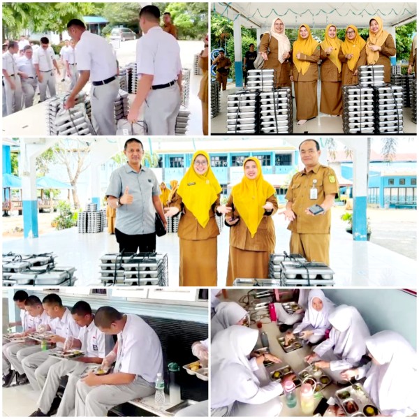 Perdana, 1.015 Siswa SMAN 8 Pekanbaru Terima Makan Bergizi Gratis
