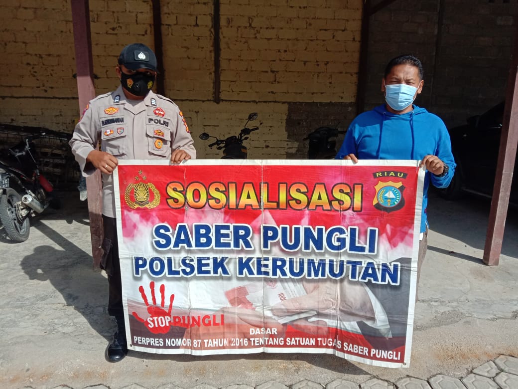Kapolsek Kerumutan Sosialisasikan  Satgas Saber Pungli, Sasar Pusat Keramaian