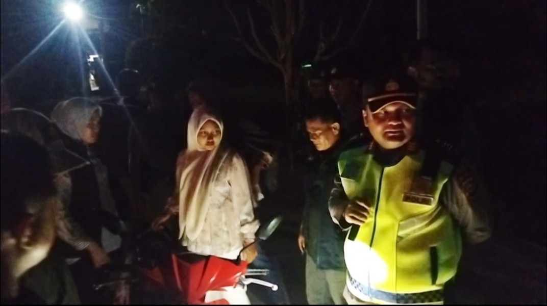Jamin Kamtibmas, Polsek Bangko Bersama Upika Gelar Patroli Skala Besar