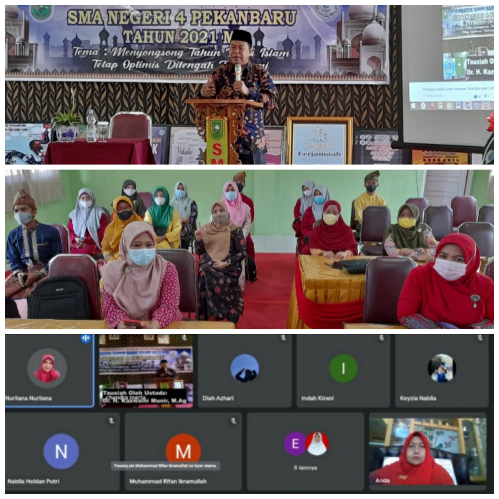 SMAN 4 Pekanbaru Sampaikan Tausiah Tahun Baru Islam 1443 H Secara Virtual