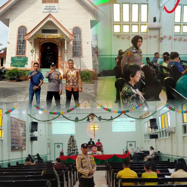 Polsek Bangko Kerahkan Personil Amankan Ibadah Natal di Gereja
