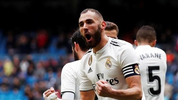 Benzema Dua Gol, Real Madrid Kalahkan Eibar 2-1
