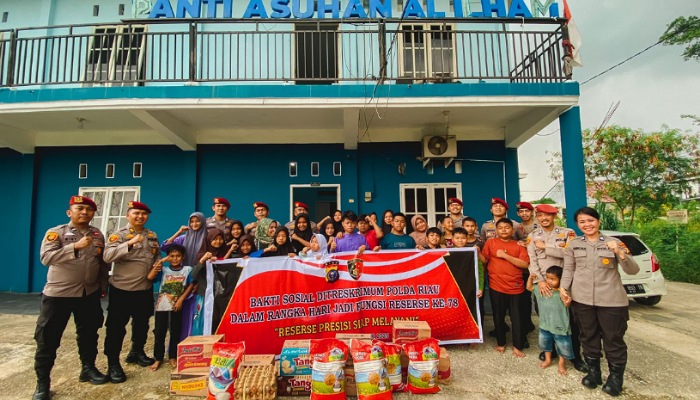 Peringati HUT Ke-78 Reserse, Polda Riau Beri Bantuan Sosial ke Panti Asuhan di Pekanbaru